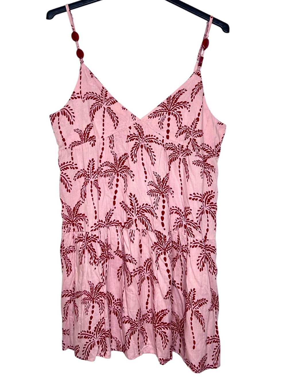 NWT True Destinations Pink Palm Tree Mini Dress Size XL